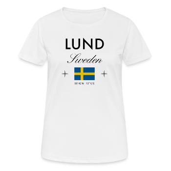 Lund, Suède, coordonne un souvenir de voyage - T-shirt respirant Femme - blanc - Devant - AI Model Female 172 dark (172cm)