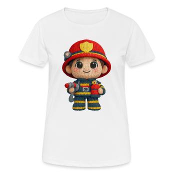 Petit pompier en look tricoté - T-shirt respirant Femme - blanc - Devant - AI Model Female 172 dark (172cm)
