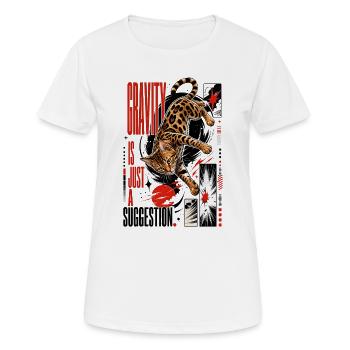 La gravité n’est qu’une suggestion – Bengale en apesanteur - T-shirt respirant Femme - blanc - Devant - AI Model Female 172 dark (172cm)