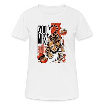 Zoomies & Snacks – Anime moderne Bengal Cat - T-shirt respirant Femme - blanc - Devant - AI Model Female 172 dark (172cm)