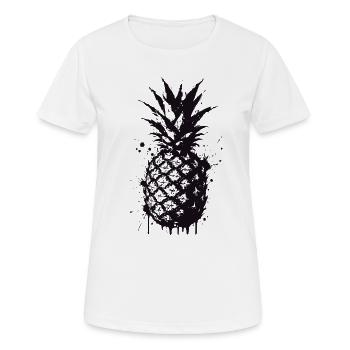 Ananas Splash Noire - T-shirt respirant Femme - blanc - Devant - AI Model Female 172 dark (172cm)
