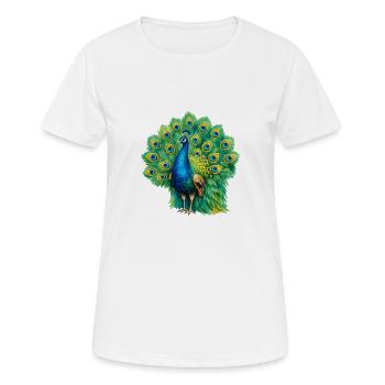 Magnificent peacock - Women's Breathable T-Shirt - white - Front - AI Model Female 172 dark (172cm)