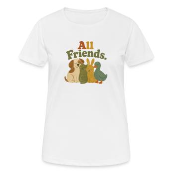 Tous les amis animaux véganes droits des animaux rétro - T-shirt respirant Femme - blanc - Devant - AI Model Female 172 dark (172cm)
