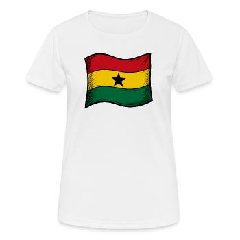 Drapeau du Ghana Étoile rouge or vert - T-shirt respirant Femme - blanc - Devant - AI Model Female 172 dark (172cm)