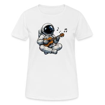 Jeu de guitare astronaute spatial - T-shirt respirant Femme - blanc - Devant - AI Model Female 172 dark (172cm)