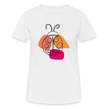 Coccinelle à une ligne dessinée à la main - T-shirt respirant Femme - blanc - Devant - AI Model Female 172 dark (172cm)