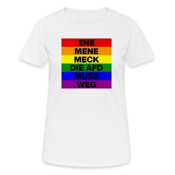 ENE MENE MECK THE AFD MUST GO, NO AFD, NO NZS - Women's Breathable T-Shirt - white - Front - AI Model Female 172 dark (172cm)