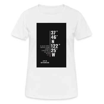 San Francisco Coordinates Poster - Women's Breathable T-Shirt - white - Front - AI Model Female 172 dark (172cm)
