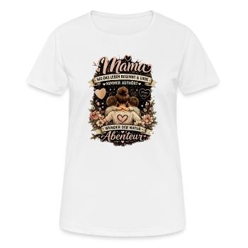 Mommy Adventures : Amour, Nature et Famille - T-shirt respirant Femme - blanc - Devant - AI Model Female 172 dark (172cm)