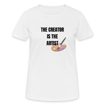 The Creator Is The Artist Graphic - Women's Breathable T-Shirt - white - Front - AI Model Female 172 dark (172cm)