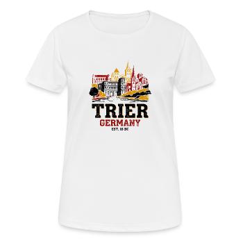 Historique de Trèves, Allemagne, Nouveauté de la Skyline de la ville - T-shirt respirant Femme - blanc - Devant - AI Model Female 172 dark (172cm)