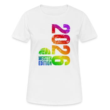 Volleyball Master Shirt 2026, rainbow bag - Women's Breathable T-Shirt - white - Front - AI Model Female 172 dark (172cm)