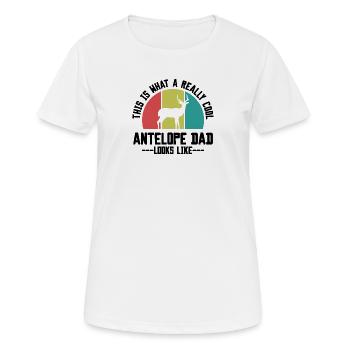 Antelope Dad Rétro - T-shirt respirant Femme - blanc - Devant - AI Model Female 172 dark (172cm)