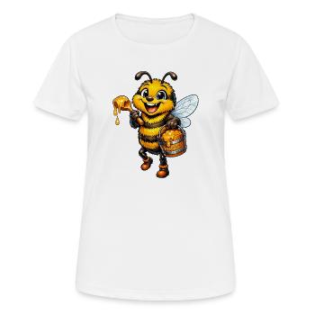happy bee - Women's Breathable T-Shirt - white - Front - AI Model Female 172 dark (172cm)
