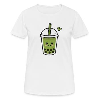 Thé boba Kawaii Matcha mignon - T-shirt respirant Femme - blanc - Devant - AI Model Female 172 dark (172cm)