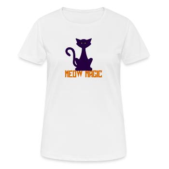 Miaou Silhouette du chat magique - T-shirt respirant Femme - blanc - Devant - AI Model Female 172 dark (172cm)