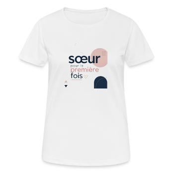 Soeur pour la première fois - T-shirt respirant Femme - blanc - Devant - AI Model Female 172 dark (172cm)