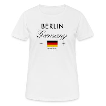 Berlin Allemagne coordonne un souvenir de voyage - T-shirt respirant Femme - blanc - Devant - AI Model Female 172 dark (172cm)