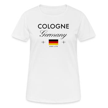 Cologne, Allemagne, coordonnée Souvenir de voyage - T-shirt respirant Femme - blanc - Devant - AI Model Female 172 dark (172cm)