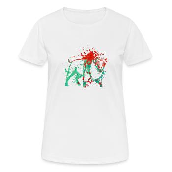 Bison Splash Art - Women's Breathable T-Shirt - white - Front - AI Model Female 172 dark (172cm)