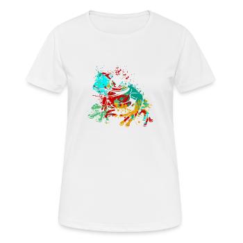 Frog Splash Art - Women's Breathable T-Shirt - white - Front - AI Model Female 172 dark (172cm)