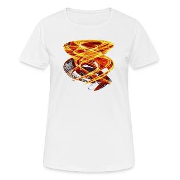 Fire Orbit – Chaos Art - Women's Breathable T-Shirt - white - Front - AI Model Female 172 dark (172cm)