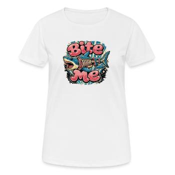 Cock Me Vintage Skeletal Shark - Women's Breathable T-Shirt - white - Front - AI Model Female 172 dark (172cm)