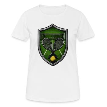 Tennis Shield with Rackets - Women's Breathable T-Shirt - white - Front - AI Model Female 172 dark (172cm)