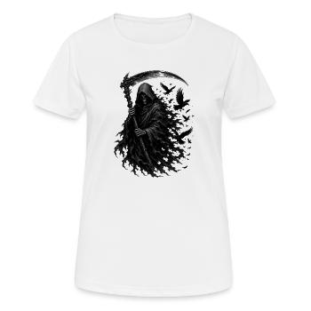 Faucheuse Sombre avec des Corbeaux - T-shirt respirant Femme - blanc - Devant - AI Model Female 172 dark (172cm)
