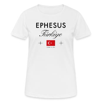 Ephesus Turkey Coordinates Travel Souvenir - Women's Breathable T-Shirt - white - Front - AI Model Female 172 dark (172cm)