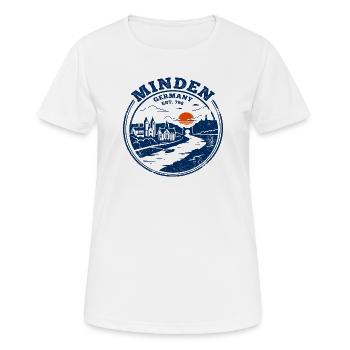 Timbre circulaire vintage de Minden, Allemagne, - T-shirt respirant Femme - blanc - Devant - AI Model Female 172 dark (172cm)