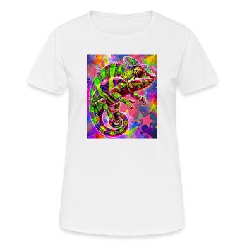 Chamäleon - Frauen T-Shirt atmungsaktiv - Weiß - Vorne - AI Model Female 172 dark (172cm)