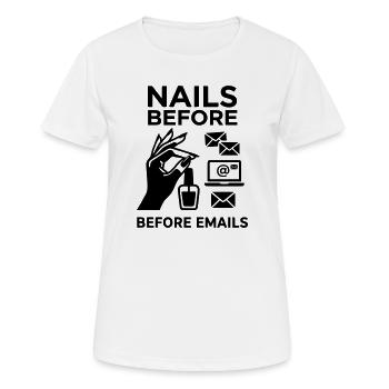 nails before mails - Women's Breathable T-Shirt - white - Front - AI Model Female 172 dark (172cm)