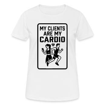 Client Cardio Fitness Coach - Women's Breathable T-Shirt - white - Front - AI Model Female 172 dark (172cm)