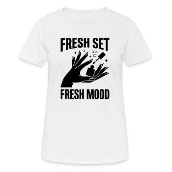 Fresh Set Fresh Mood Nail Design Nails Manicure - Women's Breathable T-Shirt - white - Front - AI Model Female 172 dark (172cm)