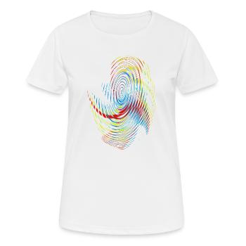 Motif de néon en spirale arc-en-ciel - T-shirt respirant Femme - blanc - Devant - AI Model Female 172 dark (172cm)