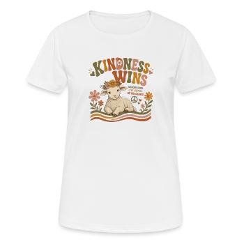 Kindness Wins Lamb Vegan Retro - Women's Breathable T-Shirt - white - Front - AI Model Female 172 dark (172cm)