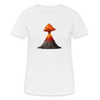 Volcan en éruption - T-shirt respirant Femme - blanc - Devant - AI Model Female 172 dark (172cm)