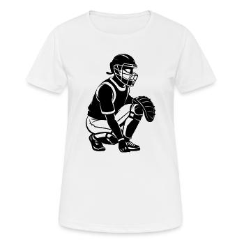 Fastpitch Softball Catcher - Women's Breathable T-Shirt - white - Front - AI Model Female 172 dark (172cm)