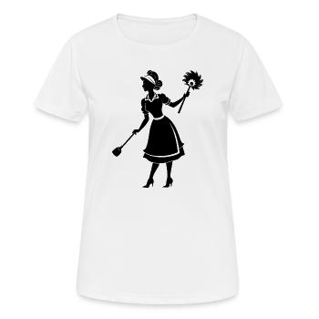 Femme de ménage - T-shirt respirant Femme - blanc - Devant - AI Model Female 172 dark (172cm)