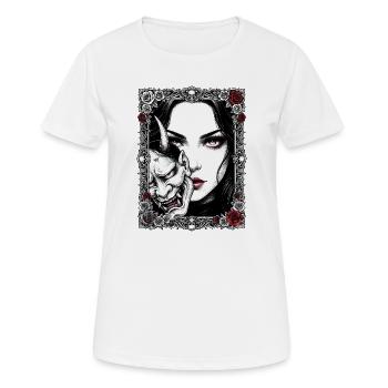 Portrait au masque gothique - T-shirt respirant Femme - blanc - Devant - AI Model Female 172 dark (172cm)