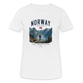 NORWAY Nature is home - Women's Breathable T-Shirt - white - Front - AI Model Female 172 dark (172cm)