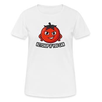 Ketchup si vous pouvez – Tomate drôle - T-shirt respirant Femme - blanc - Devant - AI Model Female 172 dark (172cm)