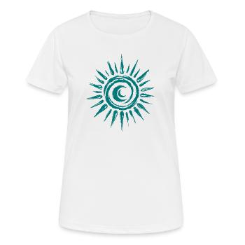 Soleil Lune - T-shirt respirant Femme - blanc - Devant - AI Model Female 172 dark (172cm)