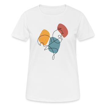 Lineart rooster with colour background - Women's Breathable T-Shirt - white - Front - AI Model Female 172 dark (172cm)