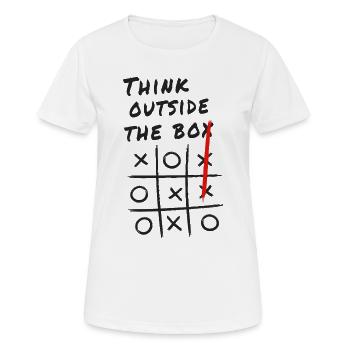 Think Outside the Box – Creative Tic-Tac-Toe - Women's Breathable T-Shirt - white - Front - AI Model Female 172 dark (172cm)