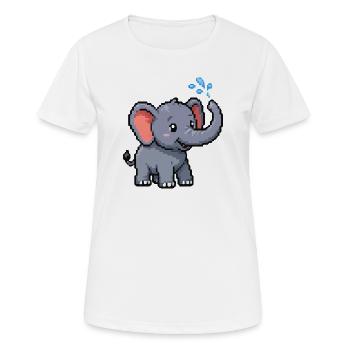 Éléphant de Pixel avec des bulles - T-shirt respirant Femme - blanc - Devant - AI Model Female 172 dark (172cm)