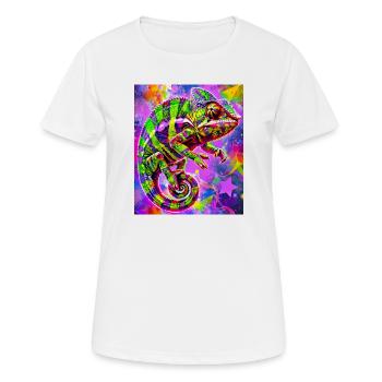 Chamäleon - Frauen T-Shirt atmungsaktiv - Weiß - Vorne - AI Model Female 172 dark (172cm)