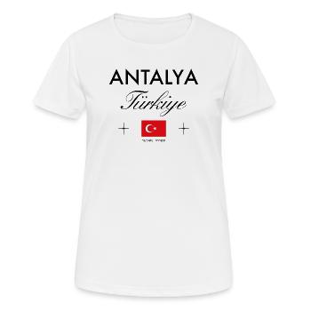 Coordonnées d’Antalya Turquie Souvenir de voyage - T-shirt respirant Femme - blanc - Devant - AI Model Female 172 dark (172cm)