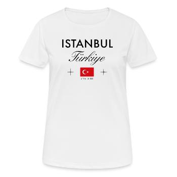 Istanbul Turquie Coordonnées Souvenir de voyage - T-shirt respirant Femme - blanc - Devant - AI Model Female 172 dark (172cm)